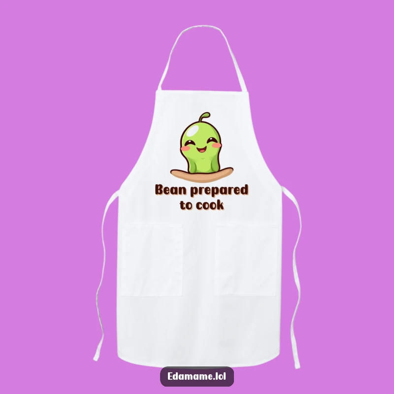 Funny Grinning Edamame Apron: Cook with a Smile