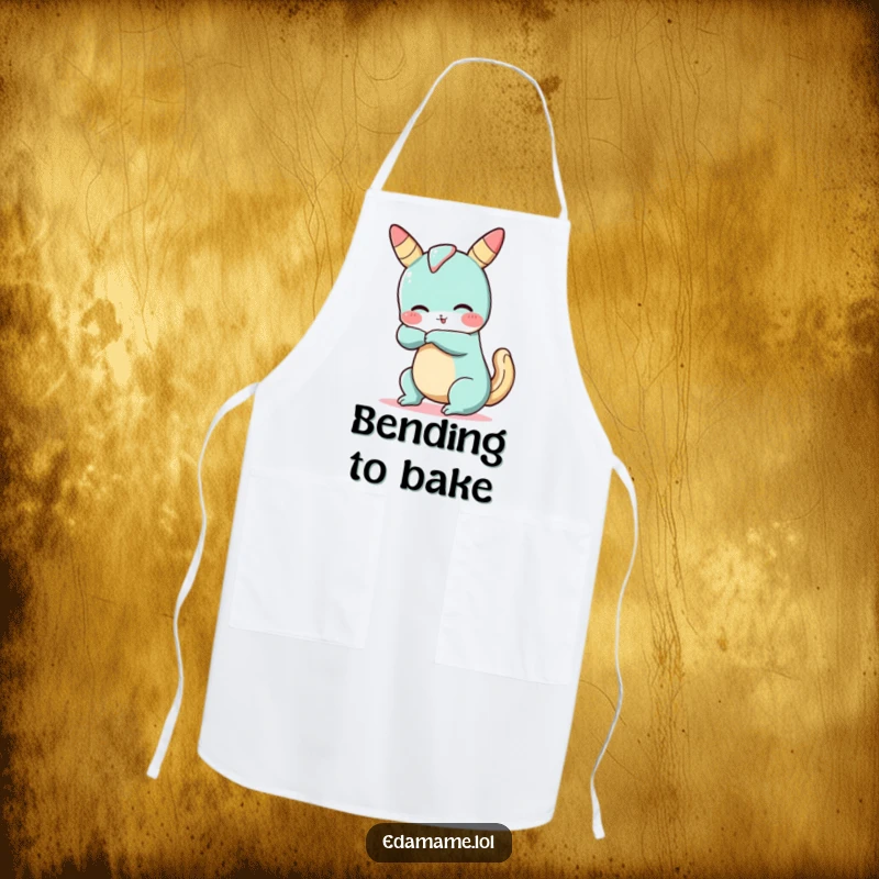 Funny Churro Yoga Apron: A humorous apron featuring a silly churro doing a bendy yoga pose, perfect for kitchen fun.