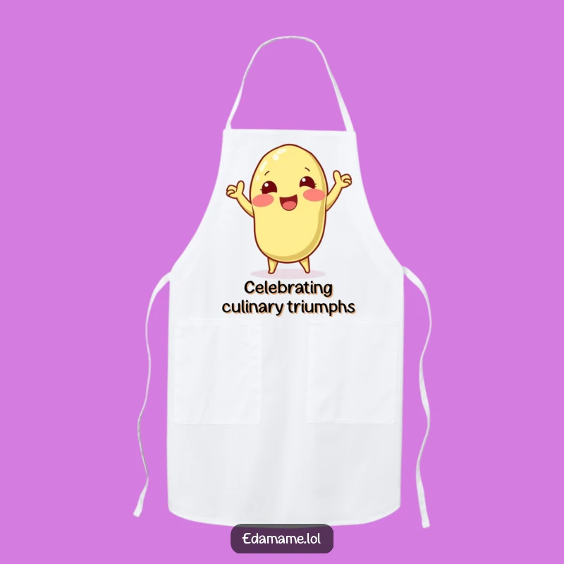 Funny Edamame Victory Dance Apron: Cook with Joyful Celebration