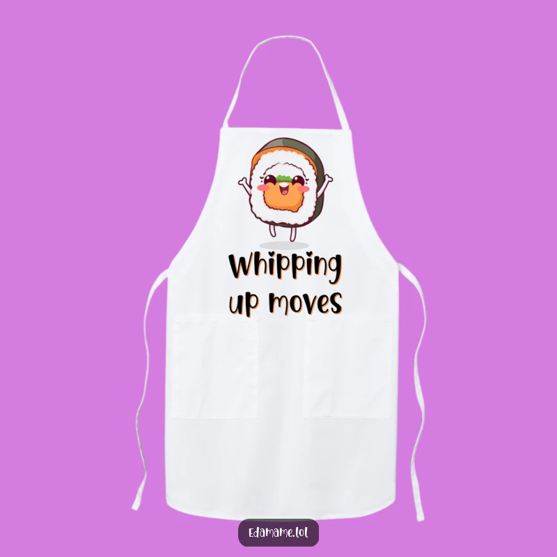 Funny Cheerful Sushi Dance Apron Cook with Flair and Sushi Spirit