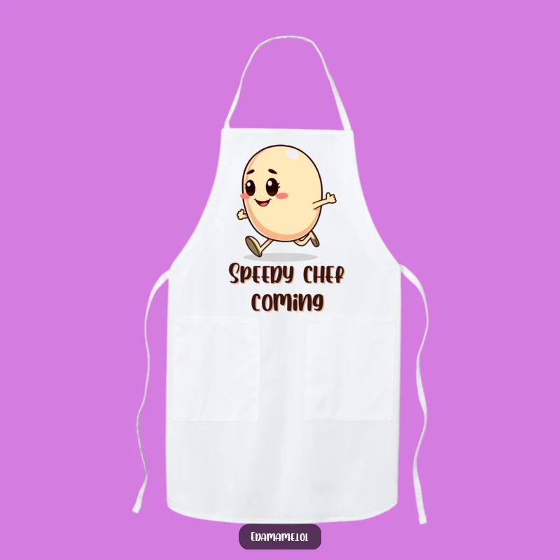 Funny Determined Bean Runner Apron - Smiling Chef Character, Functional Funny Gift