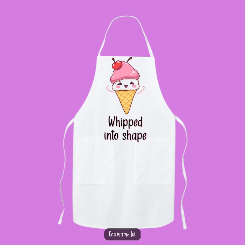 Funny Ice Cream Cone Apron: Whimsical Cherry Hat Spinner for Kitchen Fun, Funny Gift!