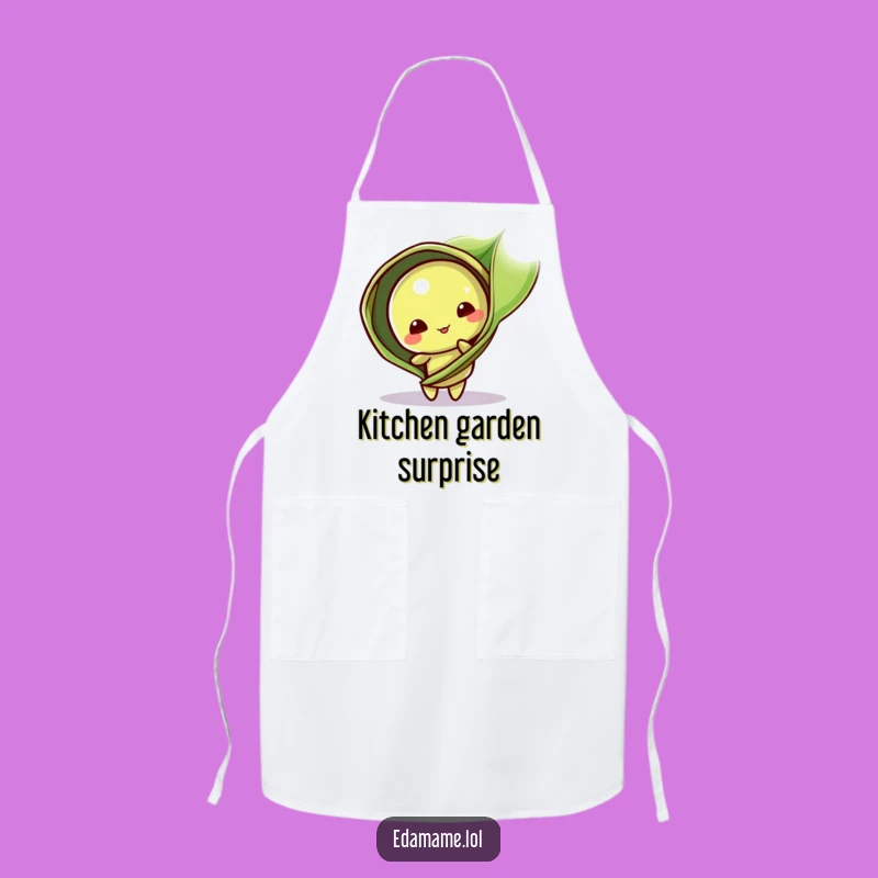 Funny Edamame Pod Apron: Cook with Playfulness - Leaf Peeker for Cute Kitchen Gift