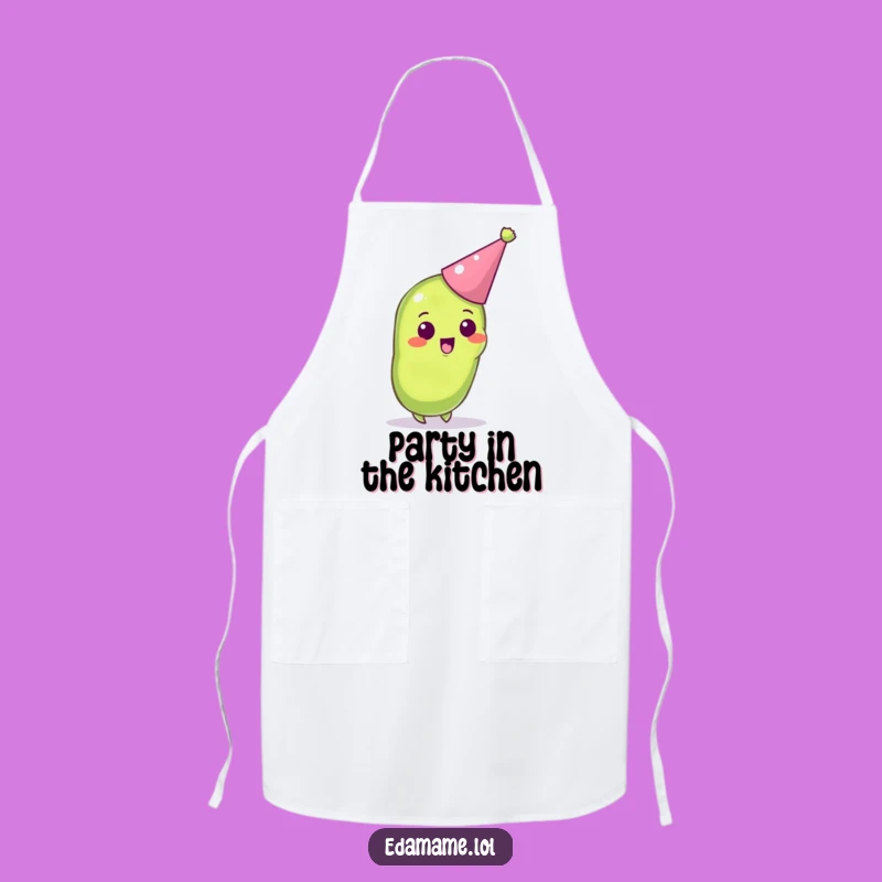 Funny Edamame Party Apron - Festive Bean Pod Chef Gift
