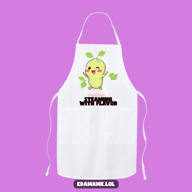 Funny Happy Edamame Jump Apron: Cook with Healthy Fun
