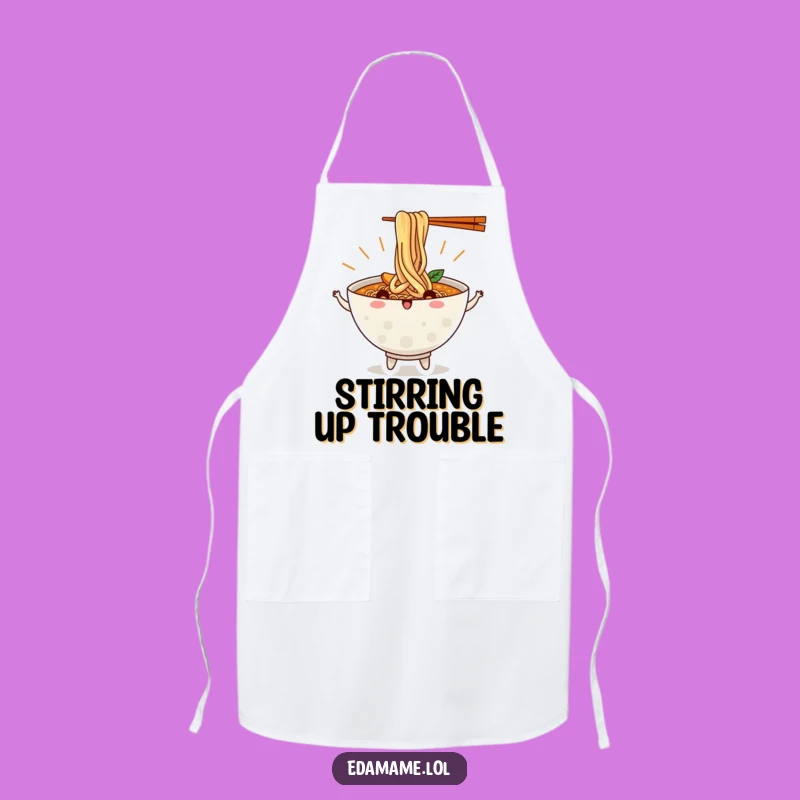 Funny Ramen Bowl Dancing Noodles Apron: Kitchen Fun for the Chef Gift