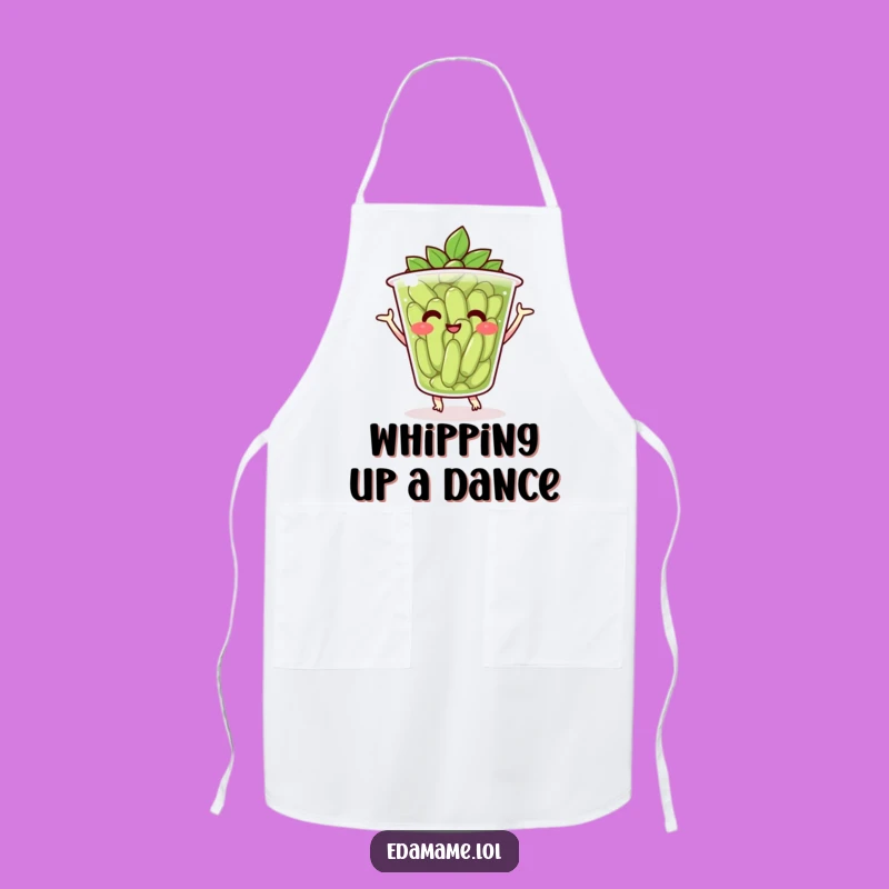 Funny Edamame Dance Apron - Chef Bean Kitchen Accessory Gift
