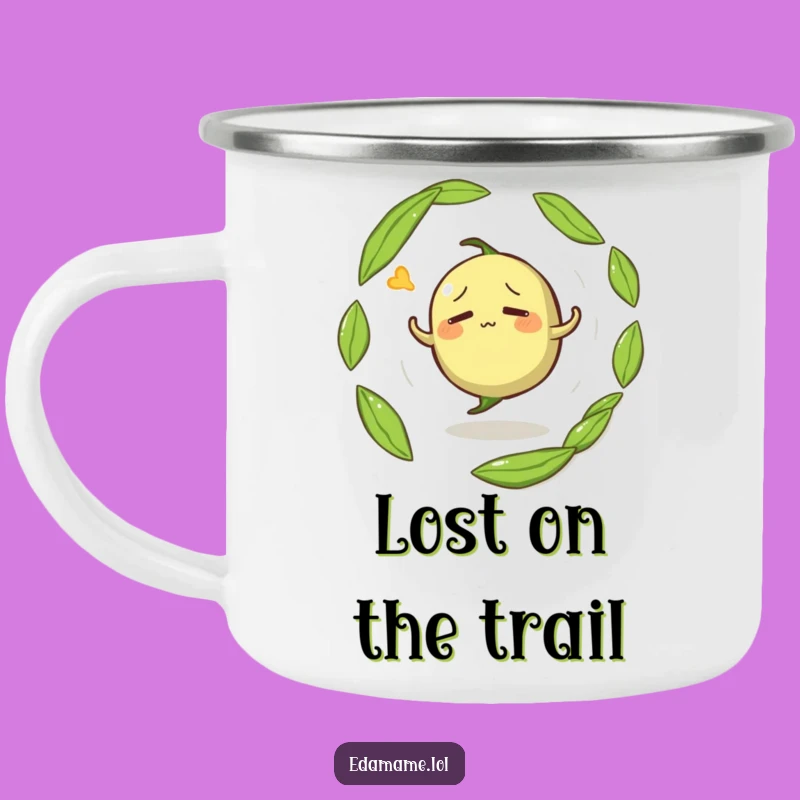 Funny Confused Edamame Camping Mug - Outdoor Dizzy Bean Cup Gift
