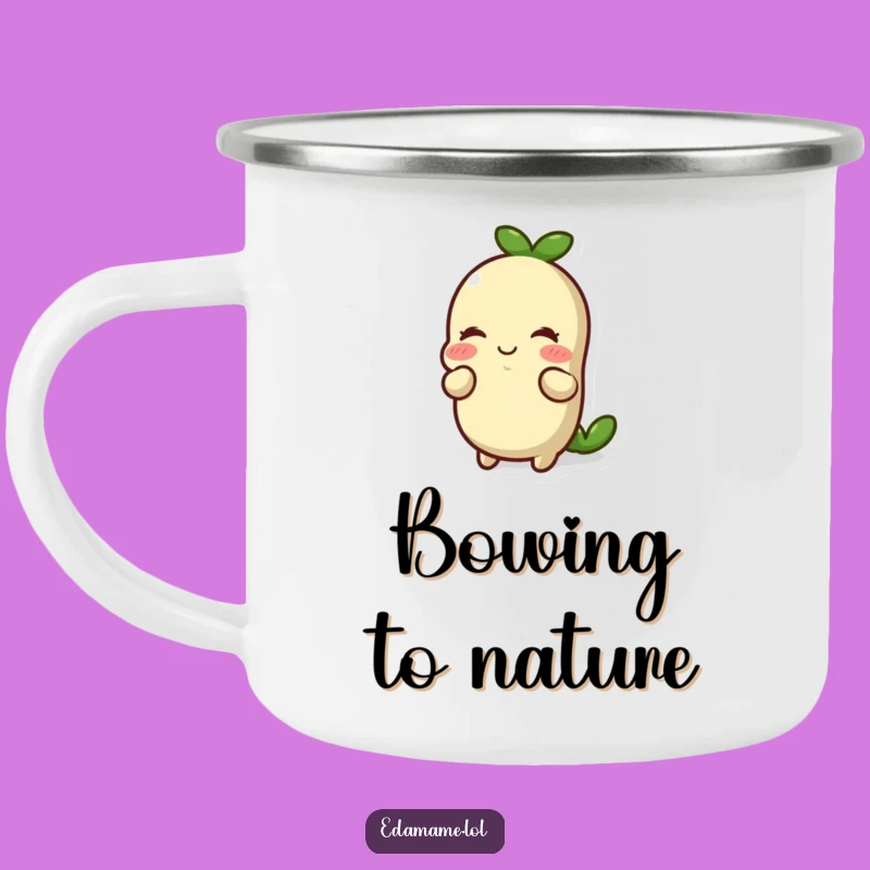 Funny Edamame Bow Camping Mug: Polite Sips on Your Adventures