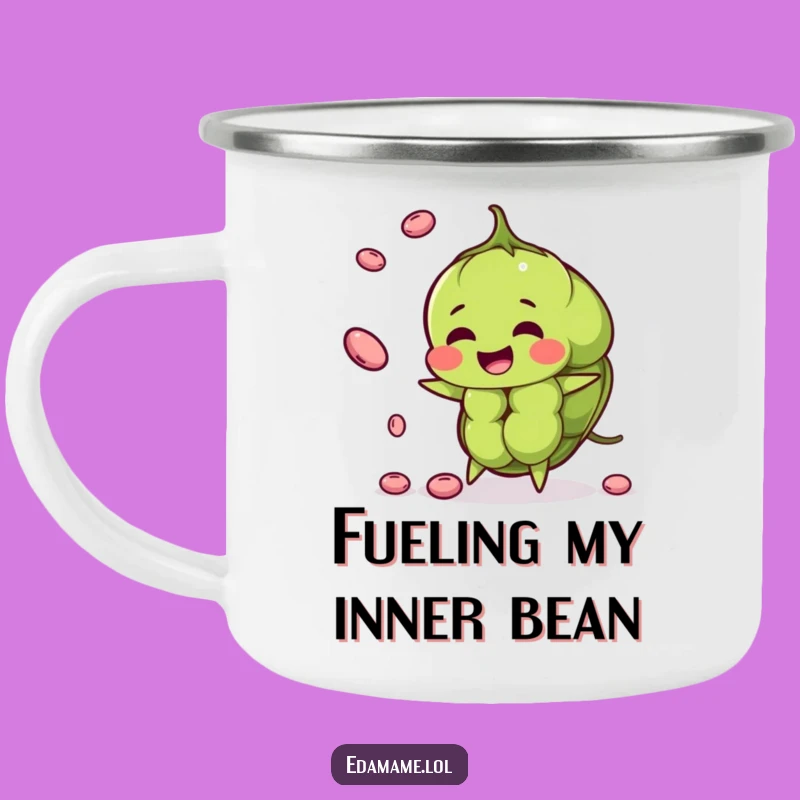Funny Edamame Juggler Camping Mug - Hilarious Outdoor Gear for Veggie Fans