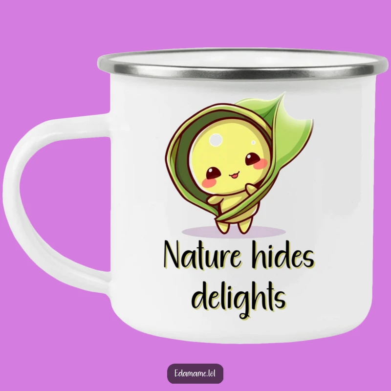Funny Edamame Pod Camping Mug: Playful Adventures - Leaf Peeker for Outdoor Fun Gift