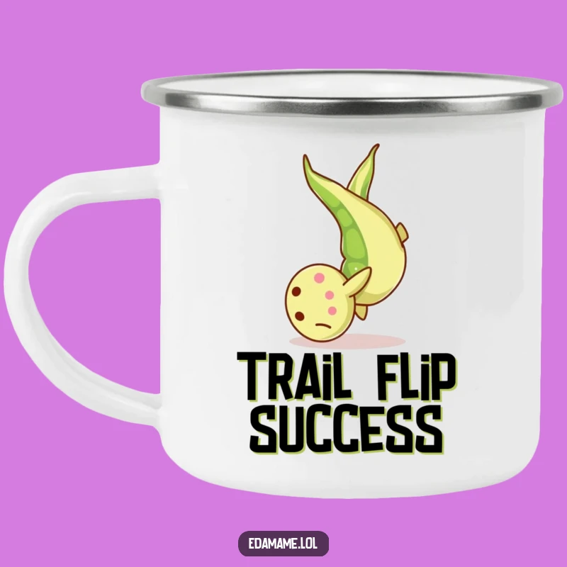 Funny Edamame Somersault Camping Mug: Adventure with a Flip!