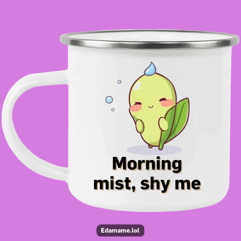 Funny Shy Edamame Camping Mug: Sip with Sweetness on Your Adventures