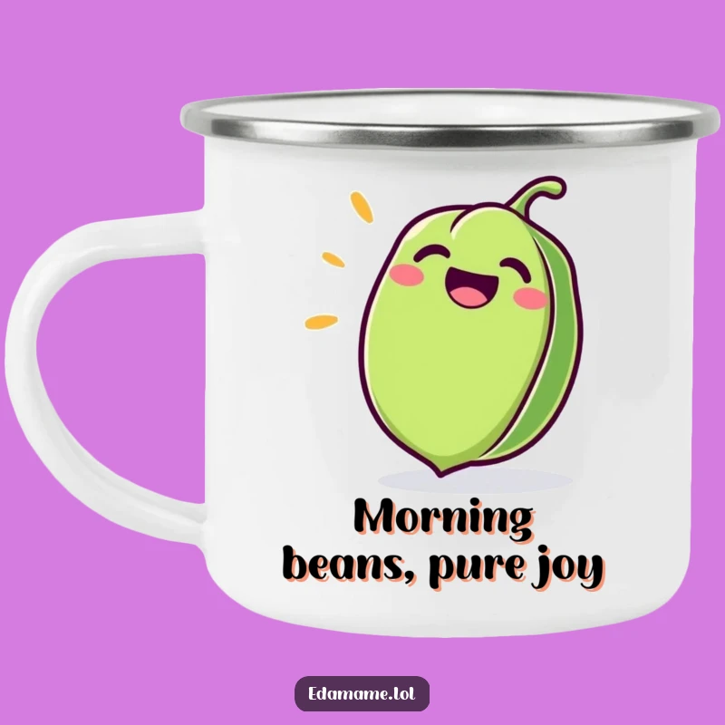 Funny Edamame Camping Mug: Enjoy Your Brew with This Giggling Pod's Hilarious Vibe