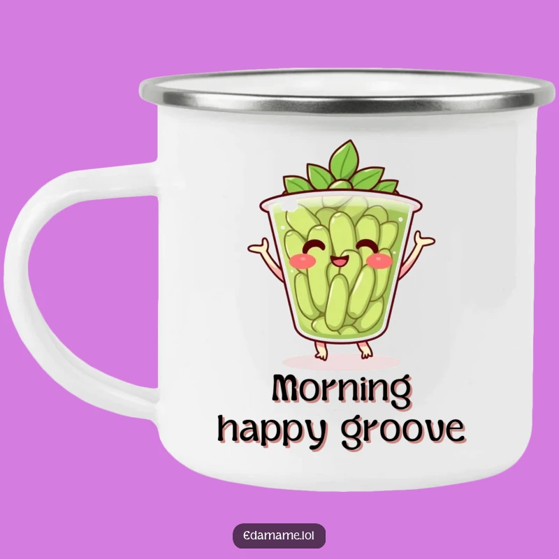 Funny Edamame Dance Camping Mug - Outdoor Bean Cup Gift