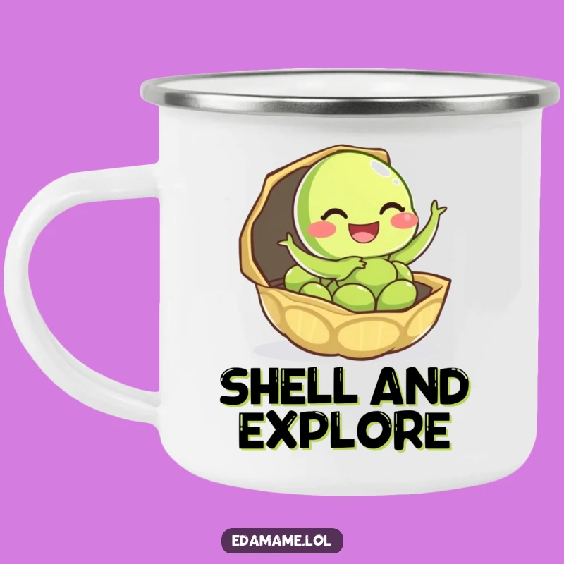 Funny Giggling Edamame Camping Mug - Durable & Joyful Pod Escape Outdoor Cup