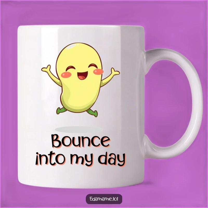 Funny Edamame Jump Mug - Giggling Bean Coffee Cup Gift