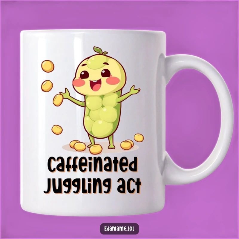 Funny Edamame Juggler Mug - Happy Bean Pod Coffee Cup Gift