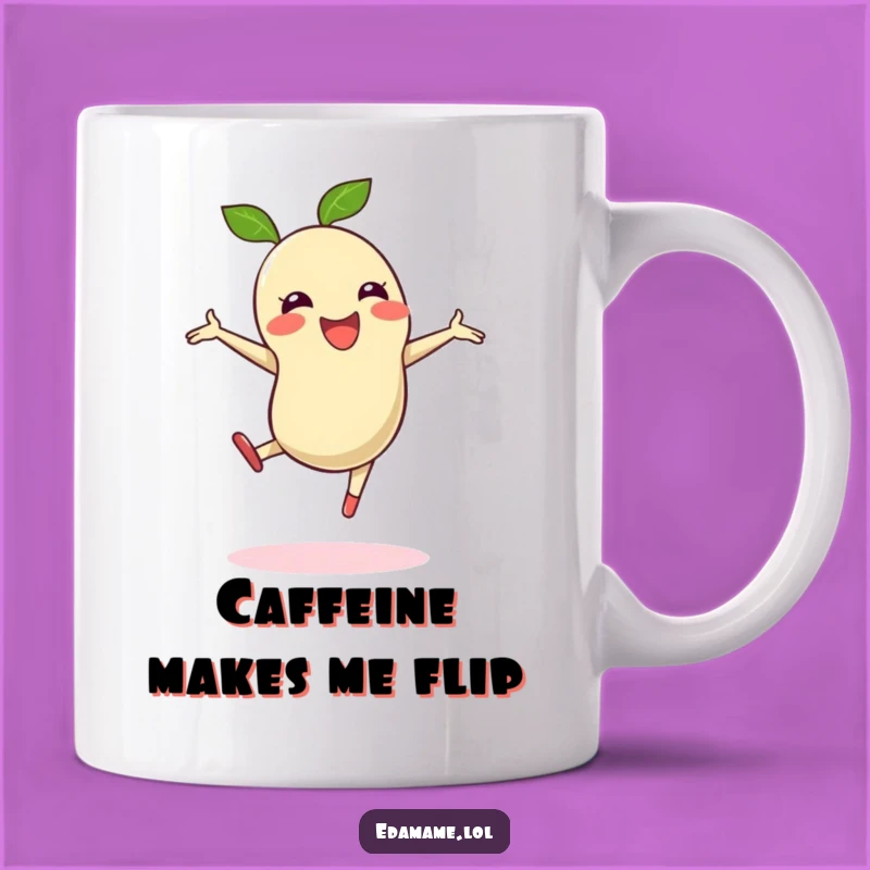 Funny Cartwheeling Edamame Bean Mug - Joyful Celebration Gift