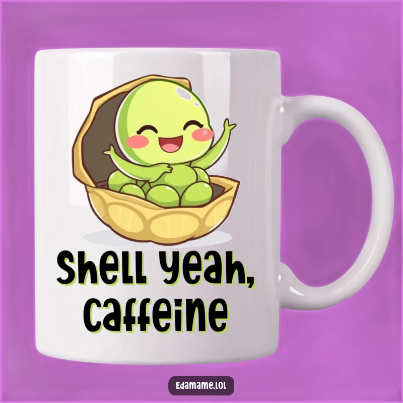 Funny Giggling Edamame Mug - Hilarious Joyful Pod Escape Gift for Bean Lovers