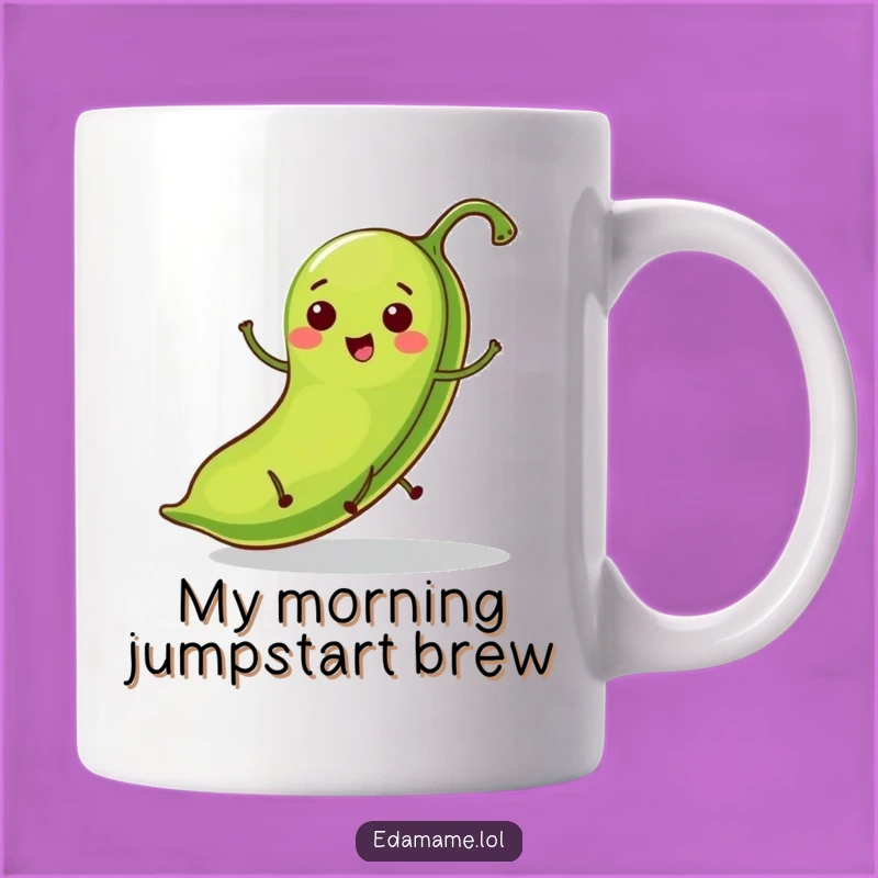 Funny Hopping Bean Pod Mug: A Hilarious Green Character Design Perfect for Gift