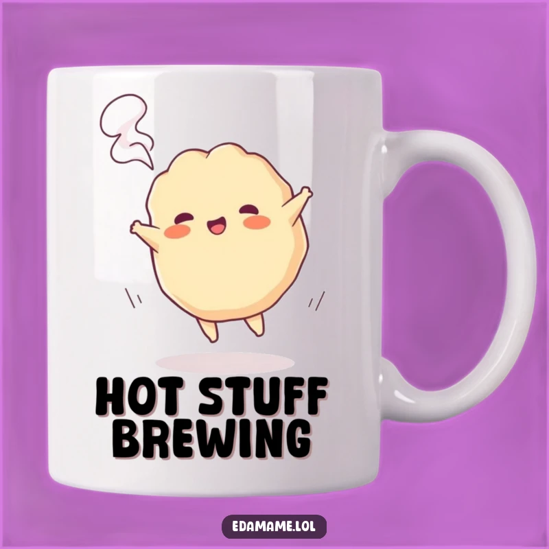 Funny Gyoza Cartwheel Mug - Playful Dumpling Steam Gift for Foodies