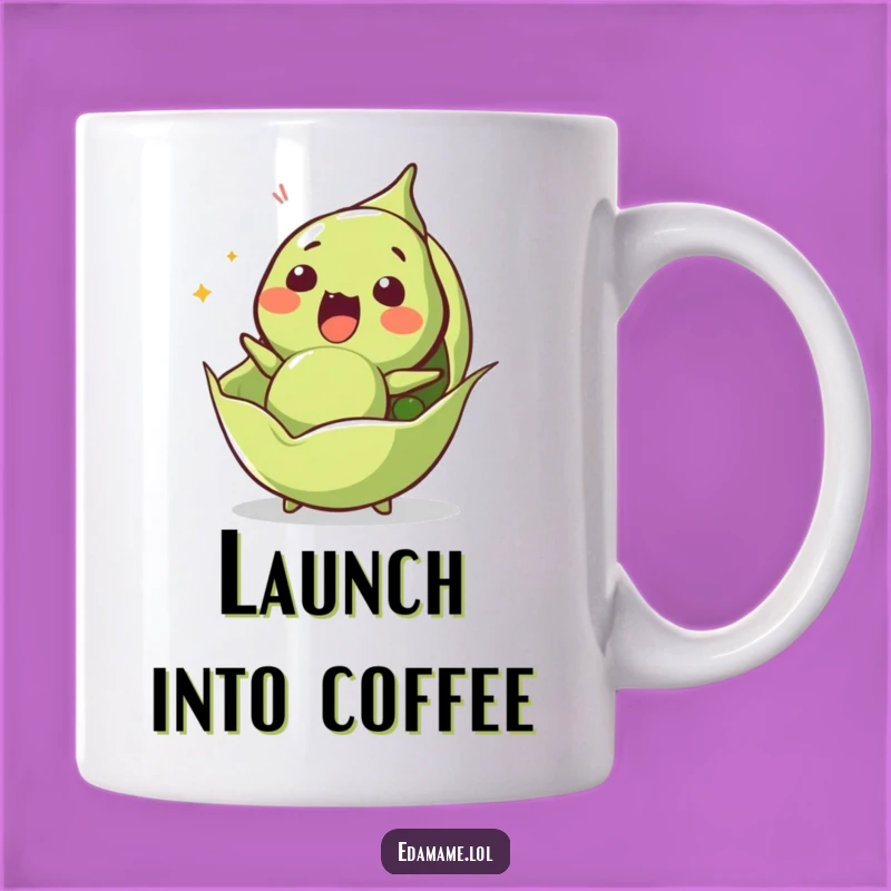 Funny Surprised Edamame Mug - Hilarious Bean Launch Reaction Gift for Shocked Foodies