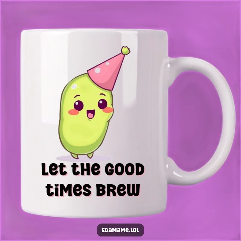Funny Edamame Party Mug - Excited Bean Pod Coffee Cup Gift