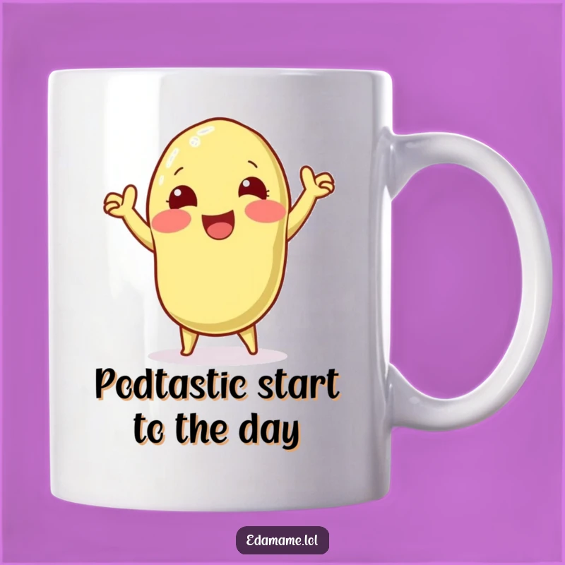 Funny Edamame Victory Dance Mug: Celebrate Wins with Hilarious Bean Humor