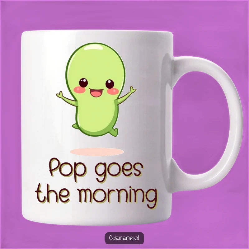 Funny Happy Edamame Mug: Joyful Bean Jumps for Your Morning Brew
