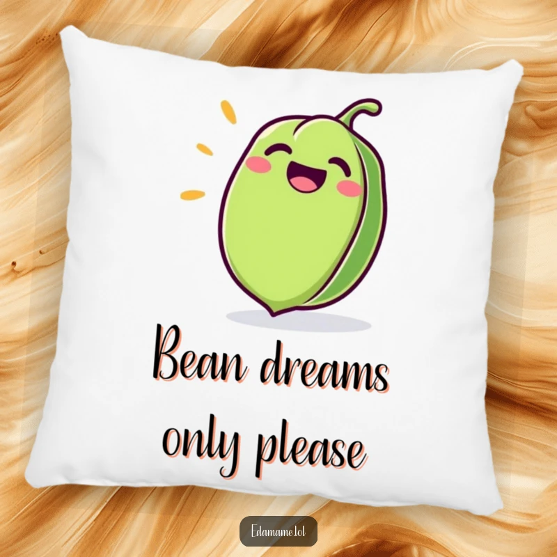 Funny Edamame Pillow with a cute, giggling green pod design, offering comfort and laughter.