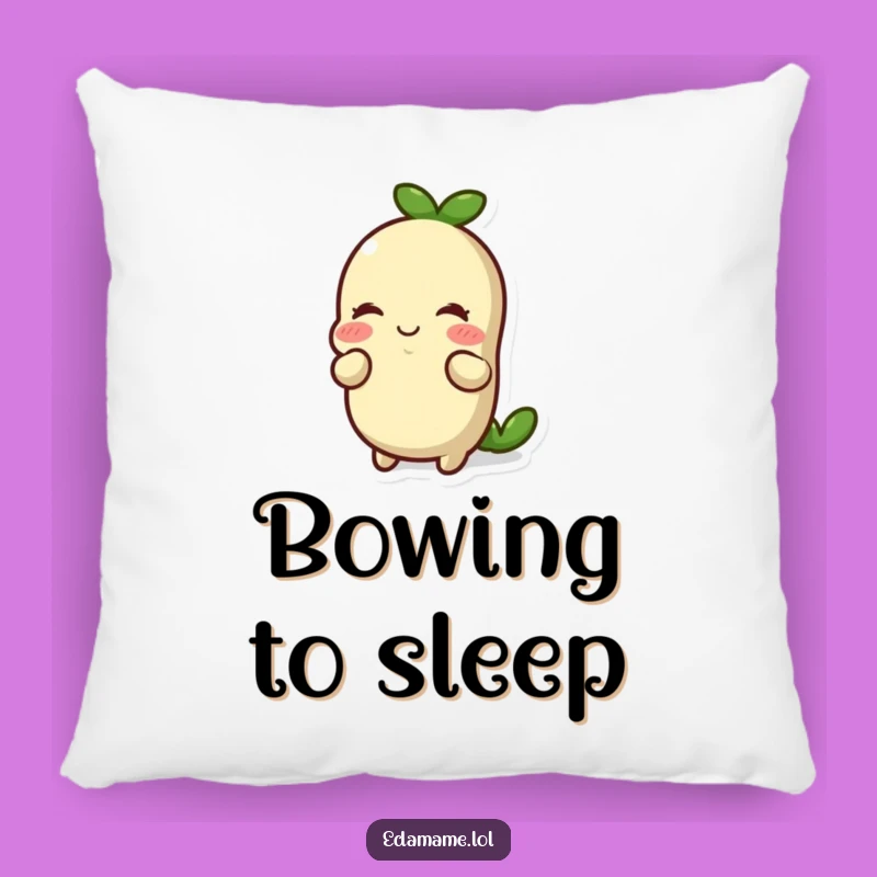 Funny Edamame Bow Pillow: Comfort with a Side of Courtesy