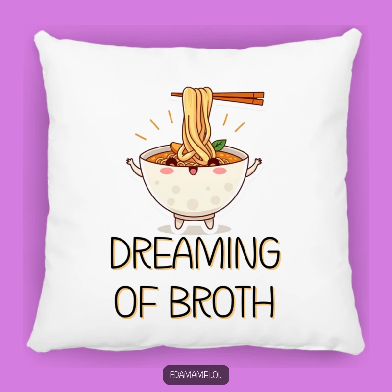 Cozy Funny Ramen Bowl Dancing Noodles Pillow: Soft and Hilarious Home Decor Gift