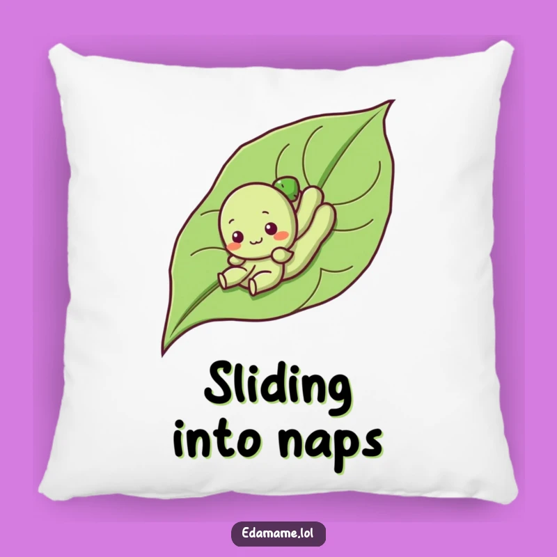 Funny Edamame Leaf Slide Pillow: Comfy Veggie Fun, Perfect Gift