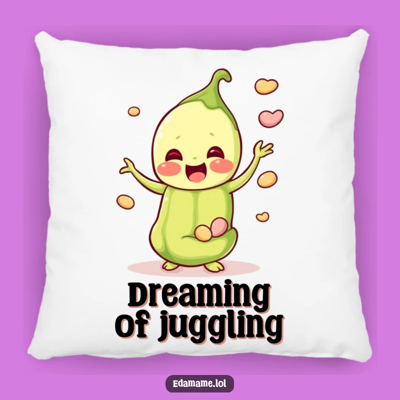 Funny Happy Edamame Juggler Pillow - Joyful Pod Accent, Comfy Funny Gift Pillow
