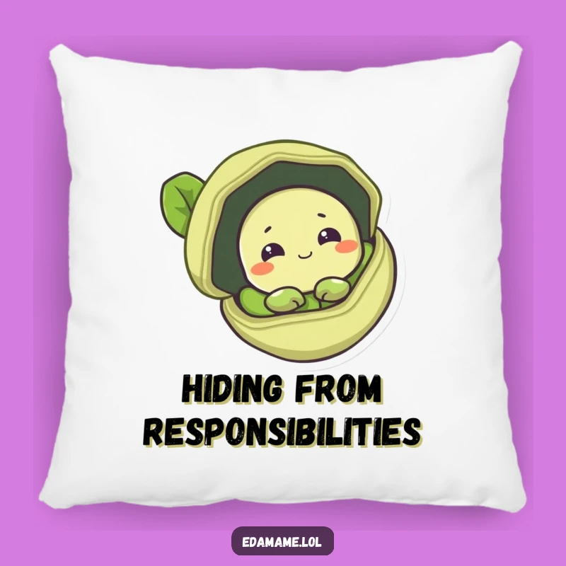 Funny Shy Edamame Bean Pillow - Soft Comfort with a Peek