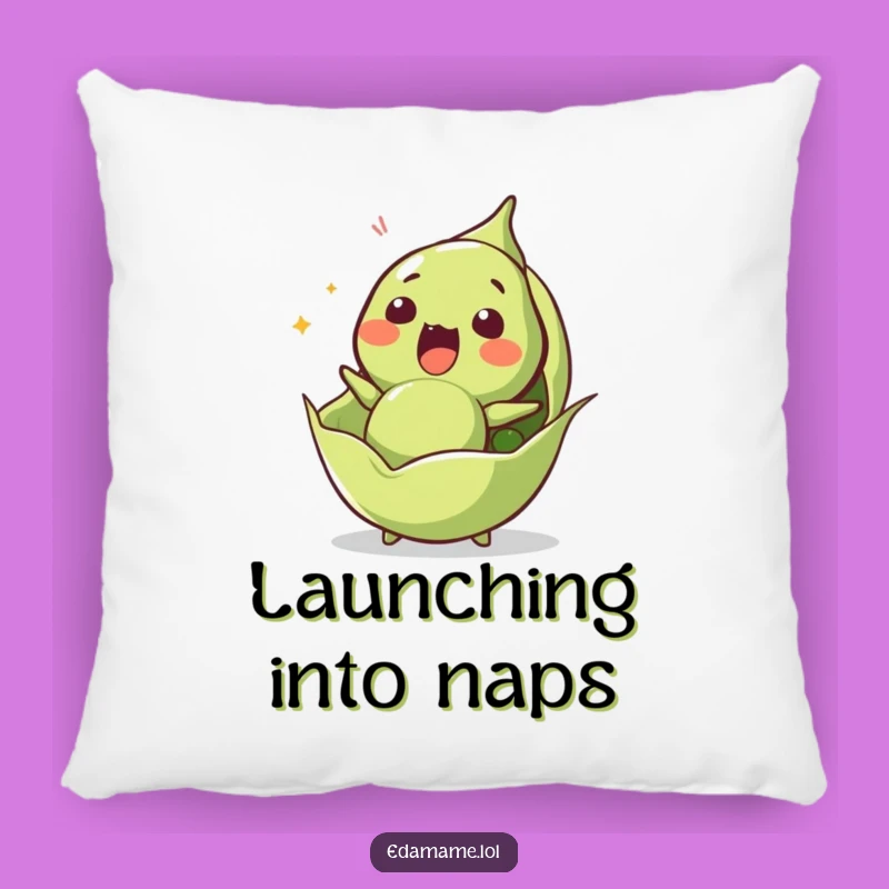 Funny Surprised Edamame Pillow - Soft & Shocking Bean Launch Cushion for Cozy Reactions