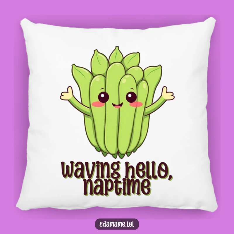 Funny Waving Edamame Pillow - Cozy Comfort with a Friendly Wave