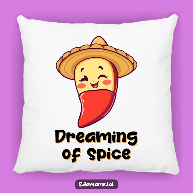 Funny Winking Taco Chili Slide Pillow Cuddle Up with Spicy Comfort