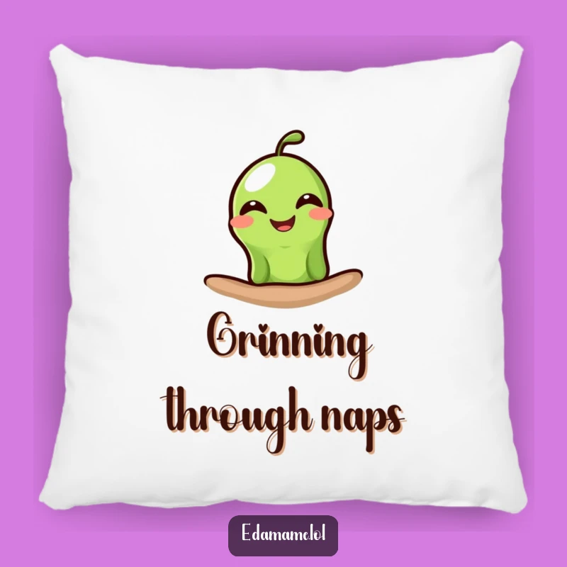 Cheery Funny Grinning Edamame Pillow: Add Smiles to Your Comfort