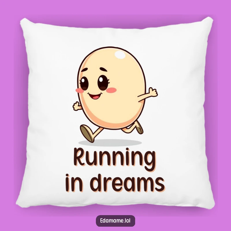 Funny Determined Bean Runner Pillow - Smiling Character Comfort, Comfy Funny Gift
