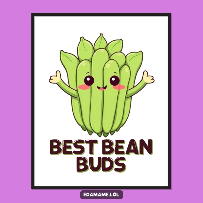 Funny Waving Edamame Digital Art - Instant Cheer for Your Space