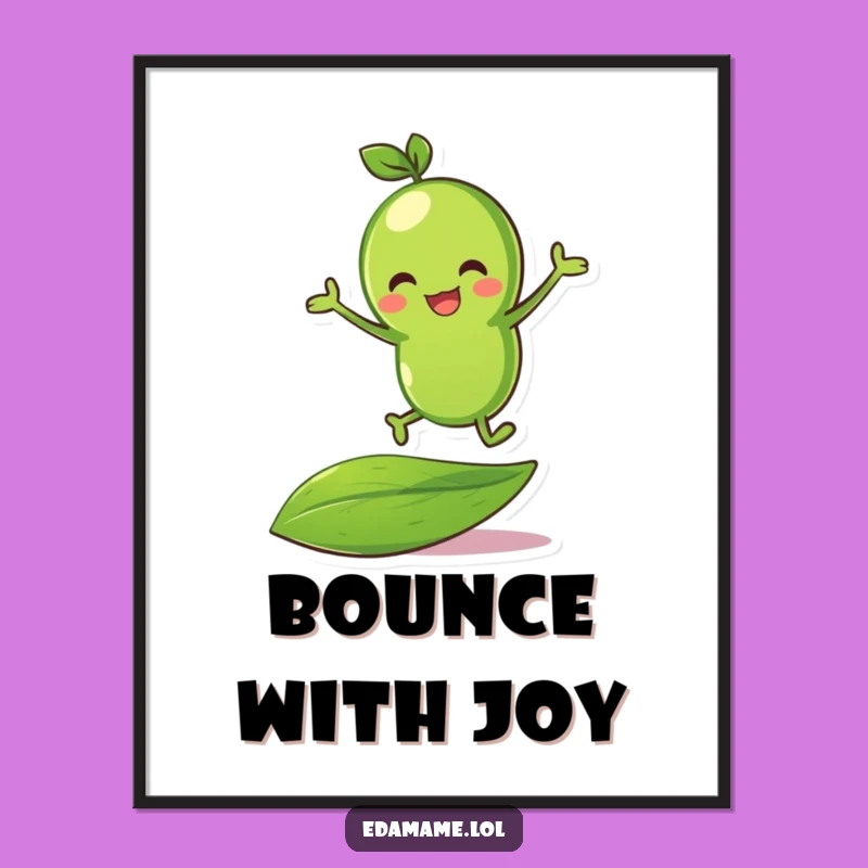 Funny Green Bean Bouncing Digital Art - Hilarious Leaf Joy Download!