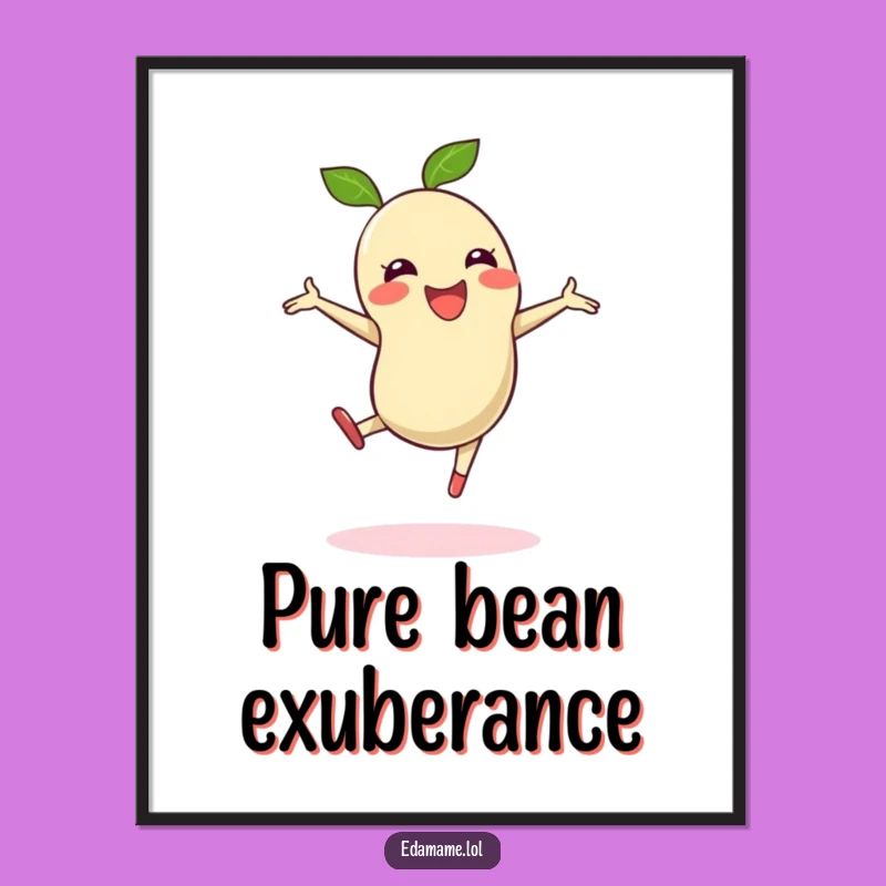 Funny Cartwheeling Edamame Bean Digital Art - Instant Joyful Decor