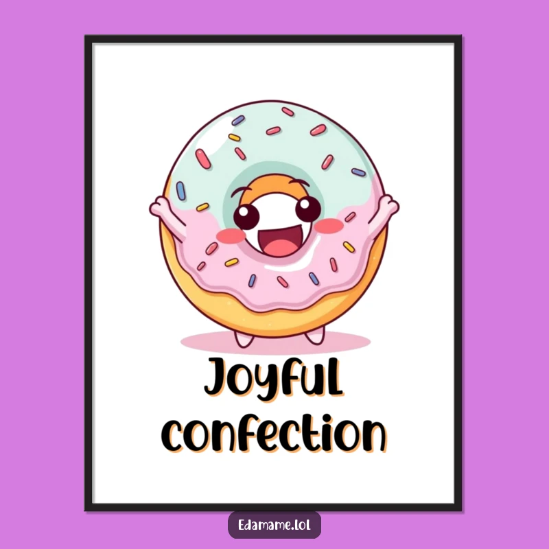 Funny Delighted Donut Digital Art: Instant Hilarious Decor for Sweet Spaces