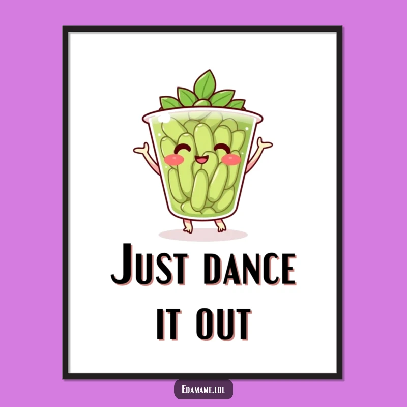 Funny Edamame Dance Digital Art - Cheerful Bean Printable Gift