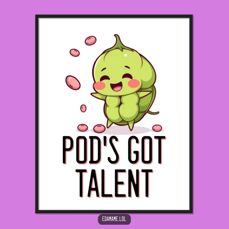 Funny Edamame Juggler Digital Art - Hilarious Healthy Foodie Wall Decor