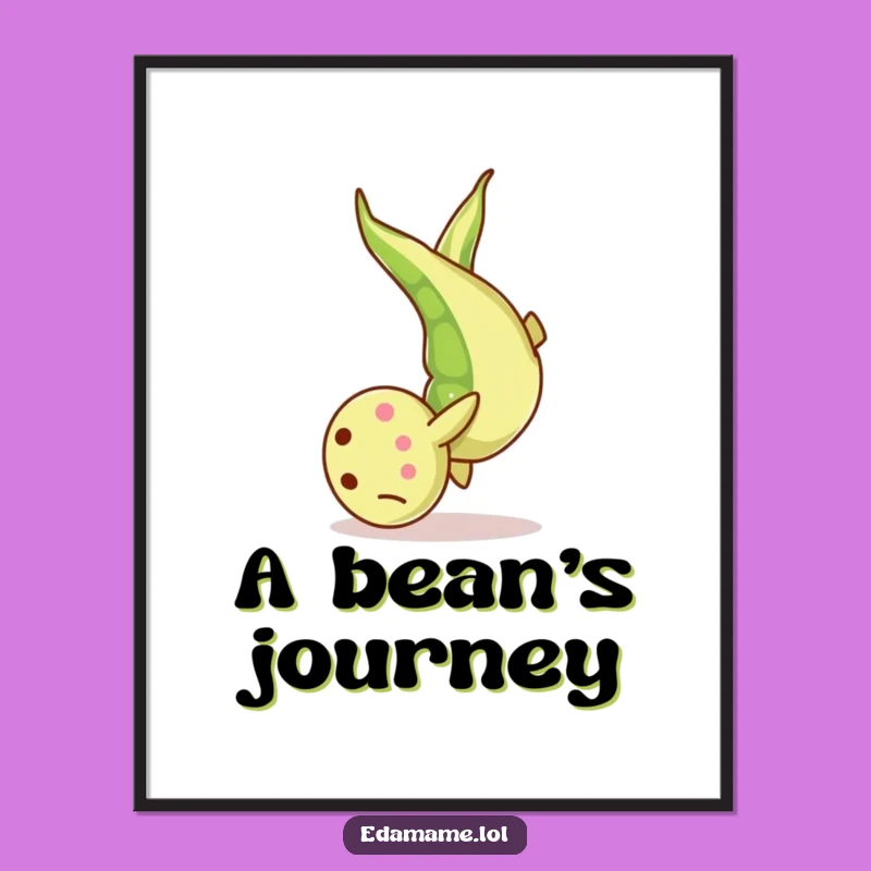 Funny Edamame Somersault Digital Art: Instant Playful Decor