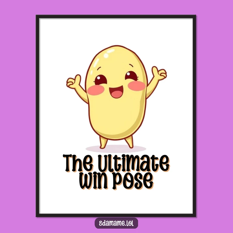 Funny Edamame Victory Dance Digital Art: Instant Celebration for Your Walls