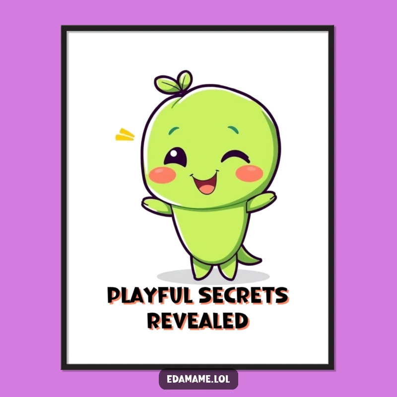 Funny Edamame Wink Digital Art: Instant Mischief for Your Walls